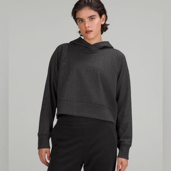 Lululemon loungeful cropped hoodie spark/black never worn - Picture 1 of 1